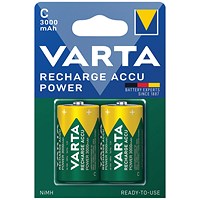 Varta C Rechargeable Accu Battery NiMH 3000 mAh (Pack of 2)
