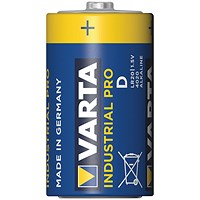 Varta Industrial Pro D Alkaline Batteries, Pack of 20