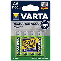 Varta Rechargeable AA Batteries, Pack of 4