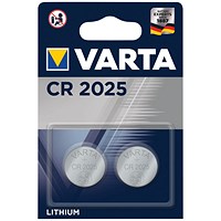 Varta CR2025 Lithium Batteries, Pack of 2
