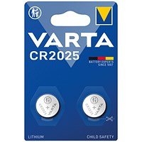 Varta CR2025 Lithium Batteries, Pack of 2 Varta CR2025 Lithium Batteries, Pack of 2