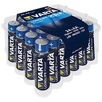 Varta Longlife Power AA Alkaline Batteries, Pack of 24