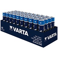 Varta Longlife Power AAA Alkaline Batteries, Pack of 40