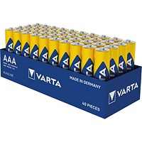 Varta Longlife Power AAA Alkaline Batteries, Pack of 40 Varta Longlife Power AAA Alkaline Batteries, Pack of 40