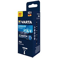 Varta Longlife Power AA Alkaline Batteries, Pack of 40