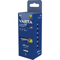 Varta Longlife Power AA Alkaline Batteries, Pack of 40 Varta Longlife Power AA Alkaline Batteries, Pack of 40