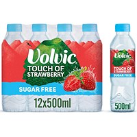 Volvic Touch of Fruit Mineral Water Strawberry 500ml Pack of 12