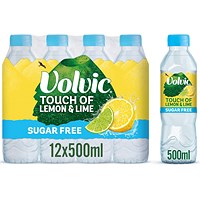 Volvic Touch of Fruit Mineral Water Lemon/Lime 500ml Pack of 12