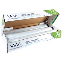Wrapmaster 4500 Cling Film Roll Refill, 45cm x 300m, Pack of 3