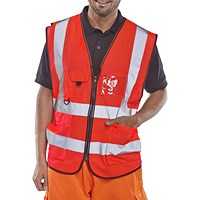 Beeswift Executive Hi Viz Waistcoat, Red, 2XL Beeswift Executive Hi Viz Waistcoat, Red, 2XL