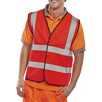 Beeswift Hi Viz Waistcoat, Red, XS Beeswift Hi Viz Waistcoat, Red, XS