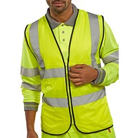 Beeswift Hi Viz Zip Fastened Waistcoat, Saturn Yellow, 4XL