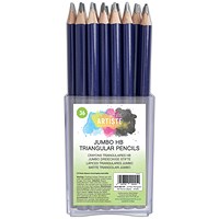 Artiste Jumbo Triangular HB Pencil Tub, Charcoal, Pack of 36