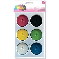 Artiste Watercolour Paint Blocks, Assorted 6 Colours