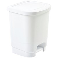 Whitefurze Pedal Bin, 8 Litre, White