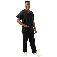 434NPH Unisex Smart Scrub Top, Black, Size Small