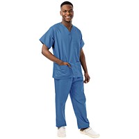 434NPH Unisex Smart Scrub Top, Hospital Blue, Size Small