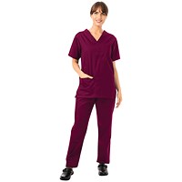 434NPH Unisex Smart Scrub Top, Maroon, Size XL