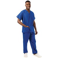 434NPH Unisex Smart Scrub Top, Royal Blue, Size Medium
