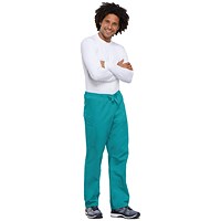 Cherokee Unisex Drawstring Scrub Trousers, Teal Blue, 4XL