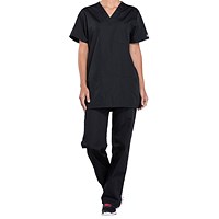 Cherokee Professional V-Neck Scrub Top, Black, Small
