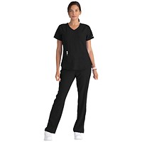 Skechers SK101 Breeze Female Scrub Top, Black, Size 2XS