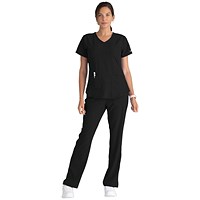 Skechers SK101 Breeze Female Scrub Top, Black, Size 3XL