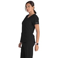 Skechers SK101 Breeze Female Scrub Top, Black, Size 4XL