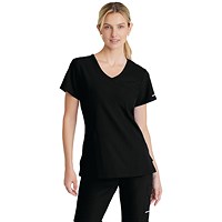 Skechers Female V Neck Scrub Top, Black, XS
