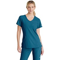 Skechers Female V Neck Scrub Top, Bahama, Medium