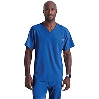 Skechers Unisex V Neck Scrub Top, Royal Blue, XS