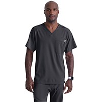 Skechers Unisex V Neck Scrub Top, Pewter, XL