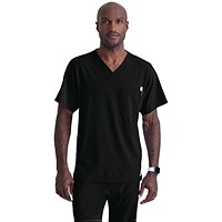 Skechers Unisex V Neck Scrub Top, Black, 4XL