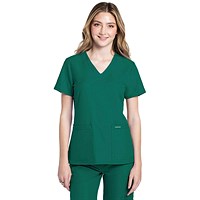 Cherokee Originals Ultra Female V-neck Scrub Top, Hunter Green, XS
