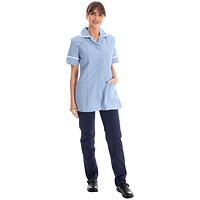 Work in Style Female Nursing Tunic, Sky with White Trim, 42 Inch