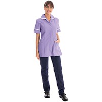 Work in Style Female Nursing Tunic, Lilac with White Trim, 40 Inch