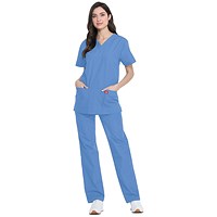 Dickies DKP520C Unisex Scrub Set Top and Trousers, Ceil Blue, Size 2XS