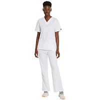 Dickies Signature V-neck Scrub Top, White, 2XL