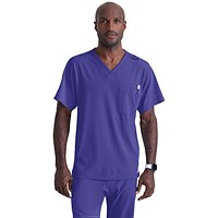 Skechers Unisex V Neck Scrub Top, Grape, XS