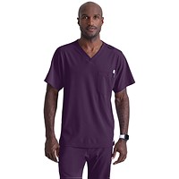 Skechers Unisex V Neck Scrub Top, Eggplant, Medium