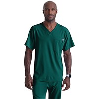 Skechers Unisex V Neck Scrub Top, Hunter Green, Medium