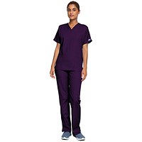 Cherokee Unisex Scrub Top, Eggplant, 2XL