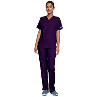 Cherokee Unisex Scrub Top, Eggplant, Large