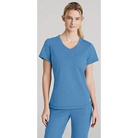 Skechers Slip-ins Flow Knit Scrub Top, Ceil Blue, 2XS