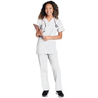 Cherokee WW530C Unisex Scrub Set Top and Trousers, White, Size XL