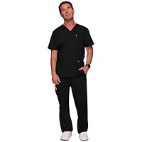 Cherokee Revolution WW670 V Neck Scrub Top, Black, Size 2XL