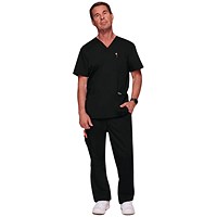 Cherokee Revolution WW670 V Neck Scrub Top, Black, Size XL