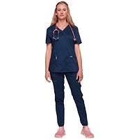 Cherokee WW610 Revolution Mock Wrap Top, Navy, Small