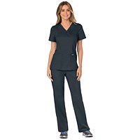 Cherokee WW610 Revolution Mock Wrap Top, Pewter, Small
