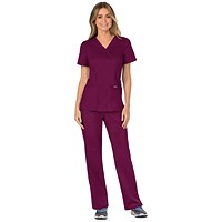 Cherokee WW610 Revolution Mock Wrap Top, Wine, 2XL